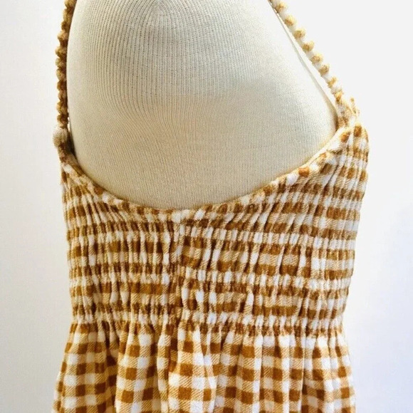 NWT SO Juniors Pullover Terry Cloth Smocked Peplum Plaid Shirred Tank Size XL - Picture 8 of 11